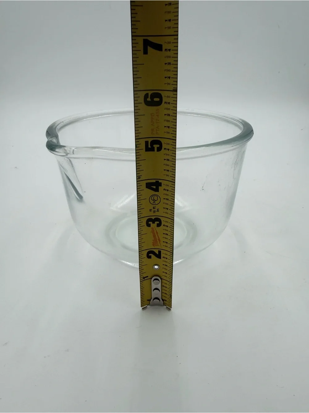 GLASBAKE For Sunbeam Mixing Bowl With Spout #7 CLEAR